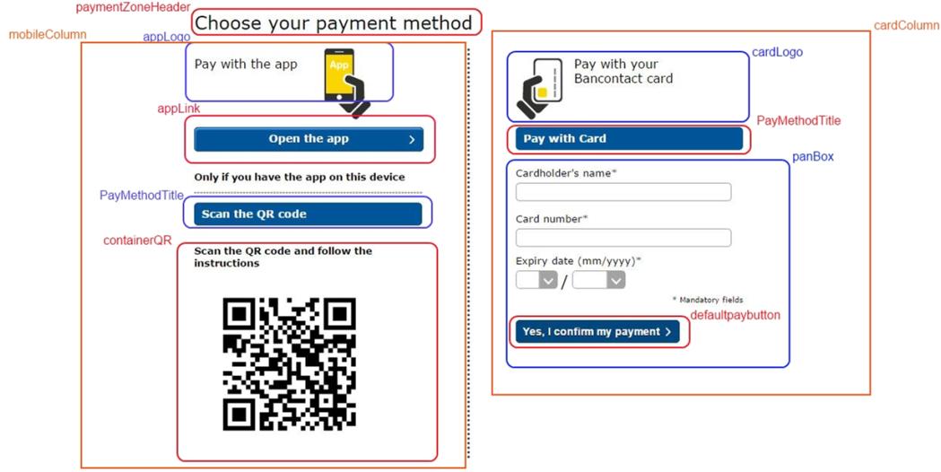 Payment page layout